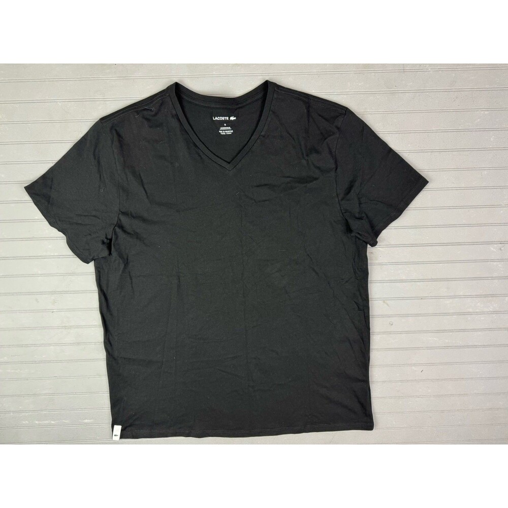 Lacoste Size XL Mens Black Under Shirt Short Sleeve